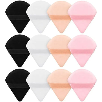 Velvet Triangle Powder Puff Set - Flawless Contouring for Face and Eyes