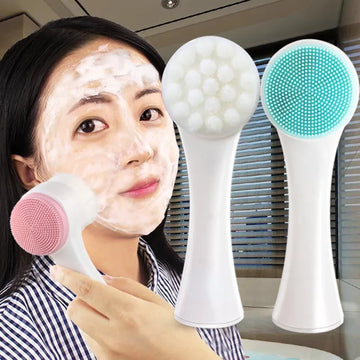 Silica Gel Facial Brush - Elevate Your Skincare Routine with Dual-sided Brilliance